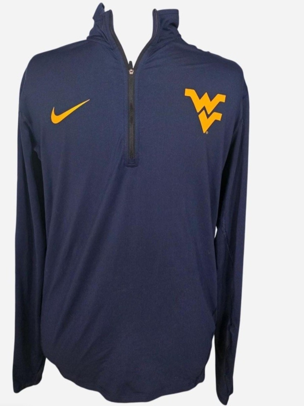 Nike Men's Navy West Virginia Mountaineers Quarter-Zip Pullover Medium
